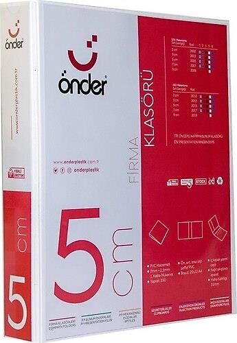 ONDER KLASOR A4 2 D MKN.50mm BEYAZ (2005-5)