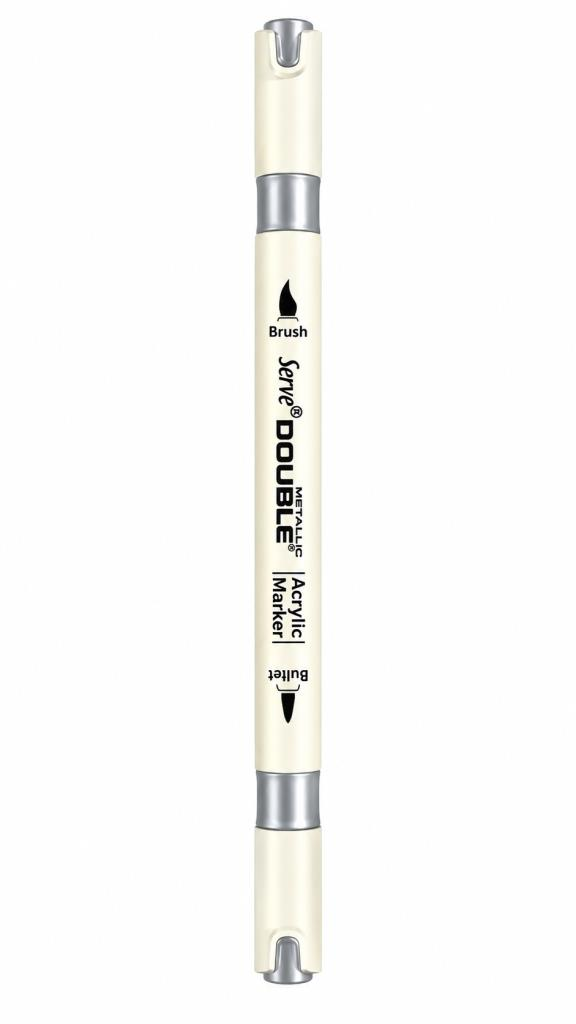 SERVE DOUBLE AKRILIK MARKOR METALIK SIYAH GM313