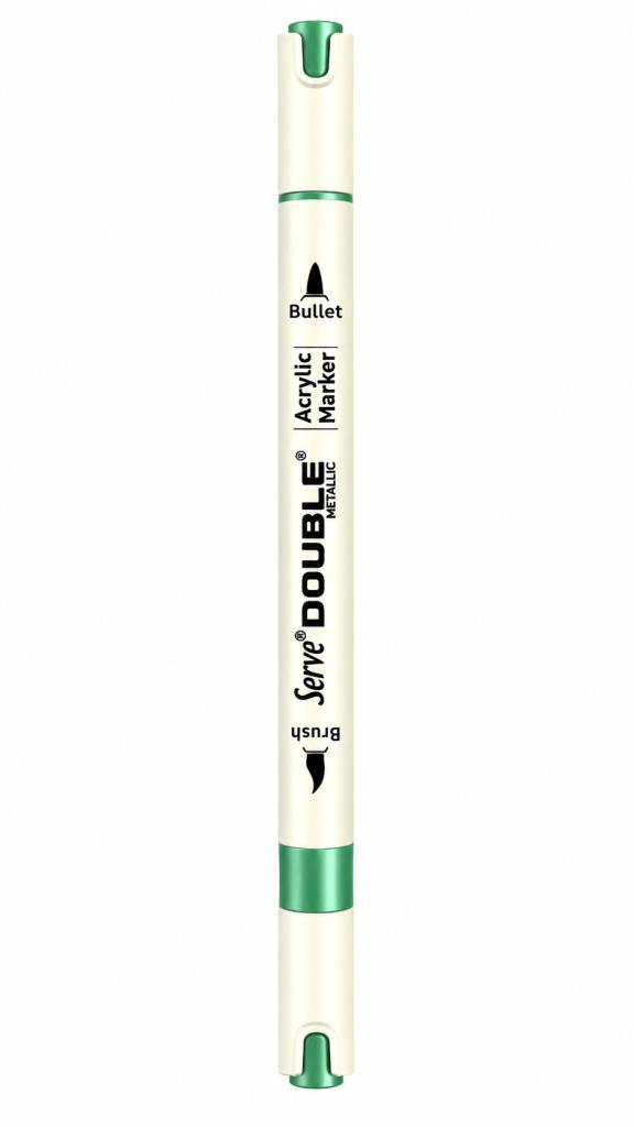 SERVE DOUBLE AKRILIK MARKOR METALIK YESIL GM312