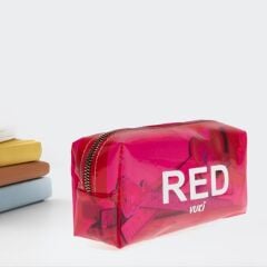 VUKI SEFFAF KALEM CANTASI KIRMIZI VK-0096-02