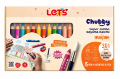 LETS CHUUBY PASTEL BOYA15 RENK 10MM 3IN1 L04009