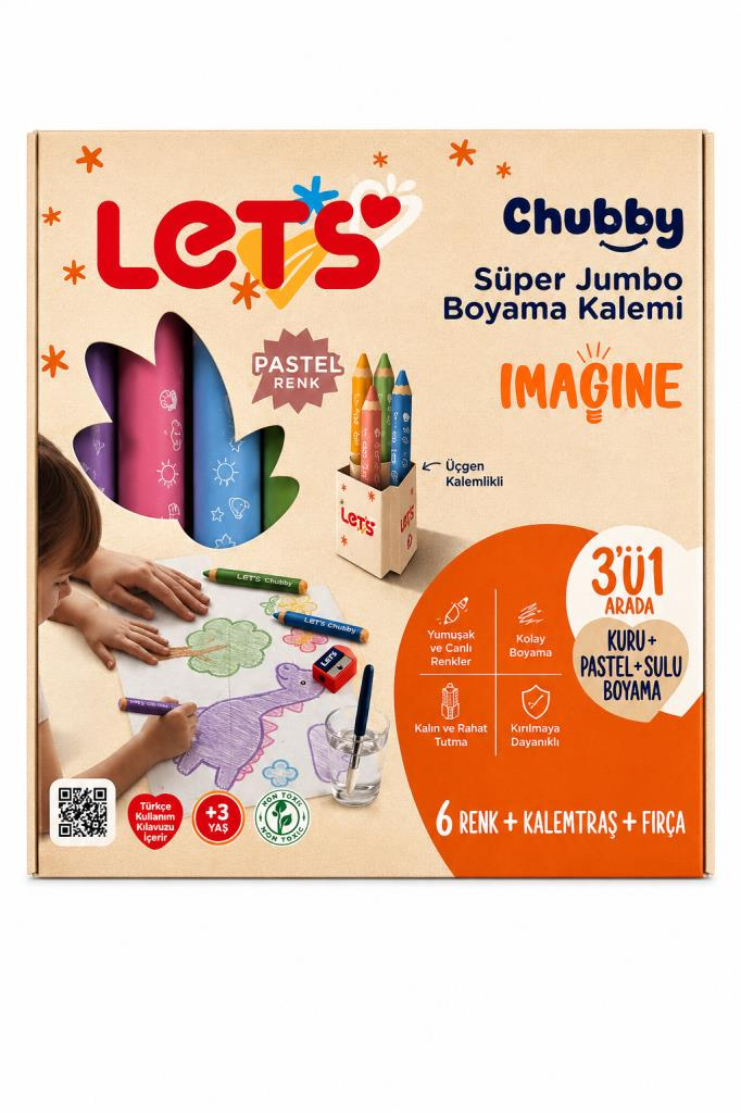 LETS CHUUBY BOYA KALEMI 6 LI PASTEL10MM 3IN1 L4007