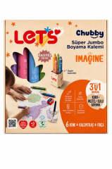 LETS CHUUBY BOYA KALEMI 6 LI PASTEL10MM 3IN1 L4007