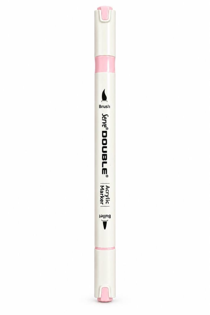 SERVE DOUBLE AKRILIK MARKOR PUDRA PEMBE R144