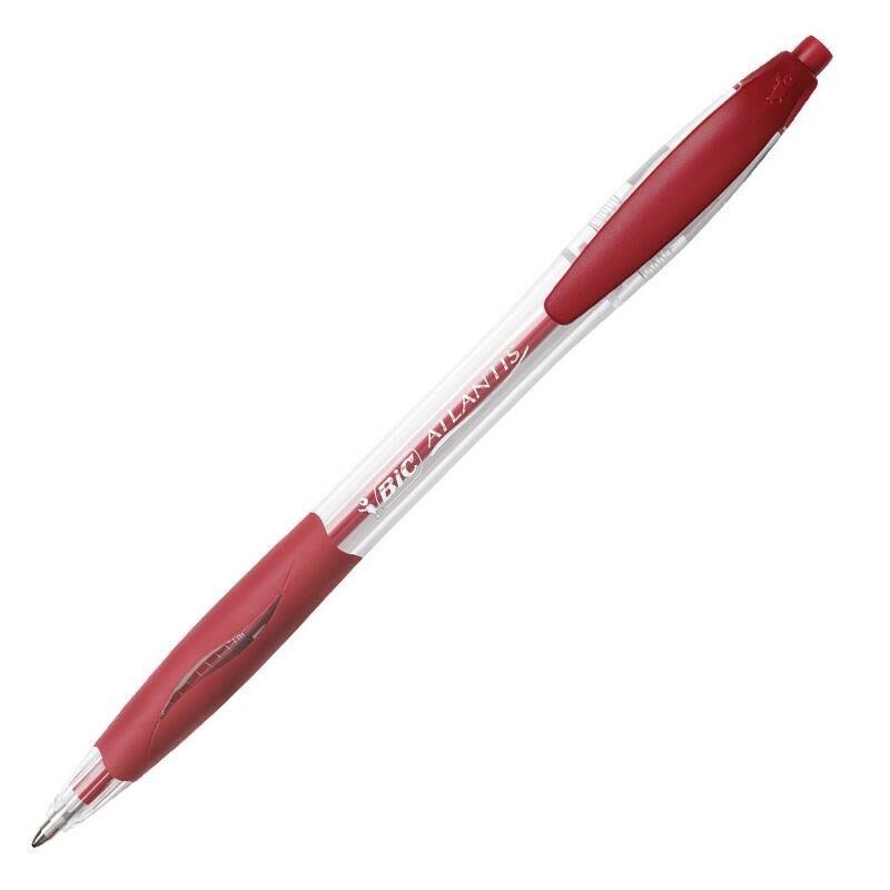 BIC ATLANTIS CLASSIC KIRMIZ BASMALI TUKENMEZ KALEM