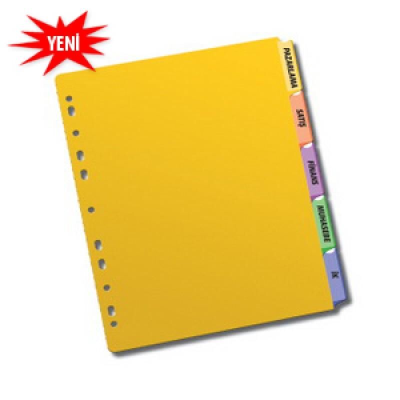 SERVE PLASTIK SEPERATOR A4 5 RENK ET.EKLE.(6605)
