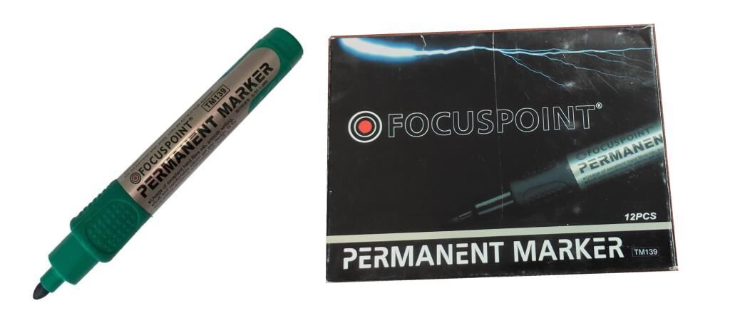 FOCUSPOINT PERMANENT MARKER YESIL 12 LI (TM 139)