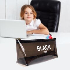 VUKI SEFFAF KALEM CANTASI UCGEN SIYAH VK-0115-04