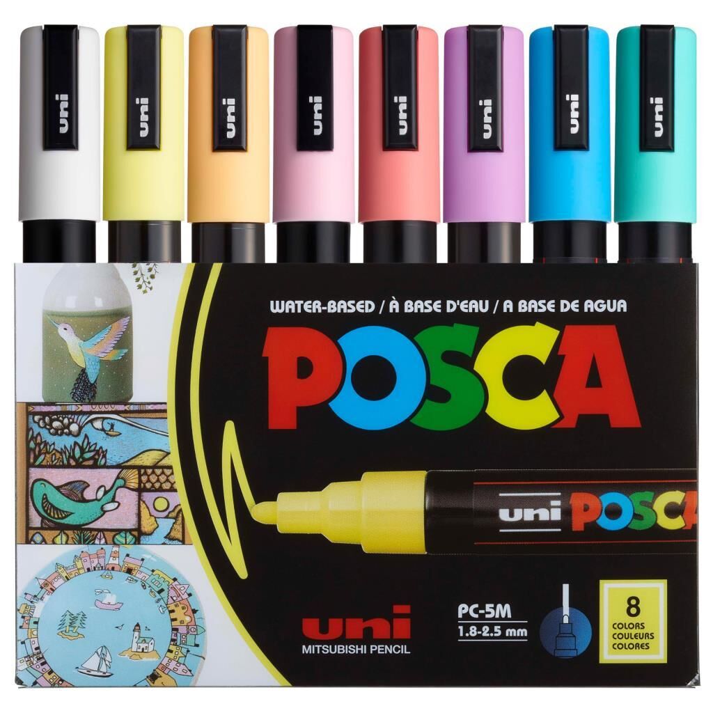 UNI POSTER MARKOR POSCA 1.8-2.5 PC-5M/8CSC SOFT8LI
