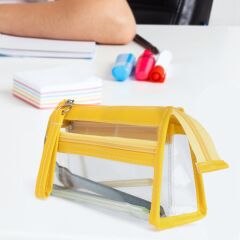 VUKI KALEM CANTASI 3 BOLME DERI+PVC SAR VK-0119-05