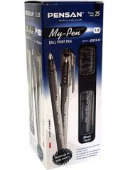 PENSAN MY-PEN 1mm TUKENMEZ KALEM SIYAH 25 LI(2210)