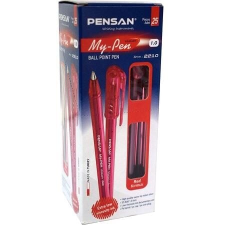 PENSAN MY-PEN TUKENMEZ KALEM KIRMIZI 25LI (2210)