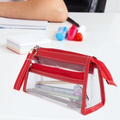 VUKI KALEM CANTASI 3 BOLME DERI+PVC KIR VK-0119-02