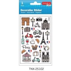 TANEX TNX-25102 PUFFY TURISTIK YERLER-2 STICKER TE