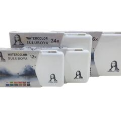 Mona Lisa Profesyonel Sulu Boya Seti 12 Renk – Yüksek Pigmentli, Fırçalı Plastik Kutu (MW12)