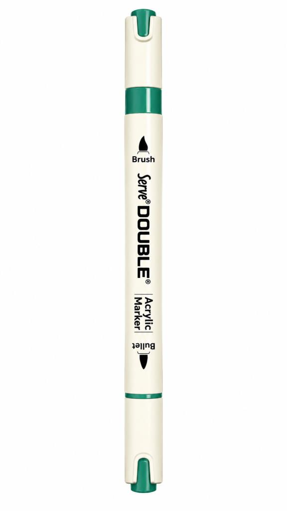 SERVE DOUBLE AKRILIK MARKOR KOYU NANE YESILI G132