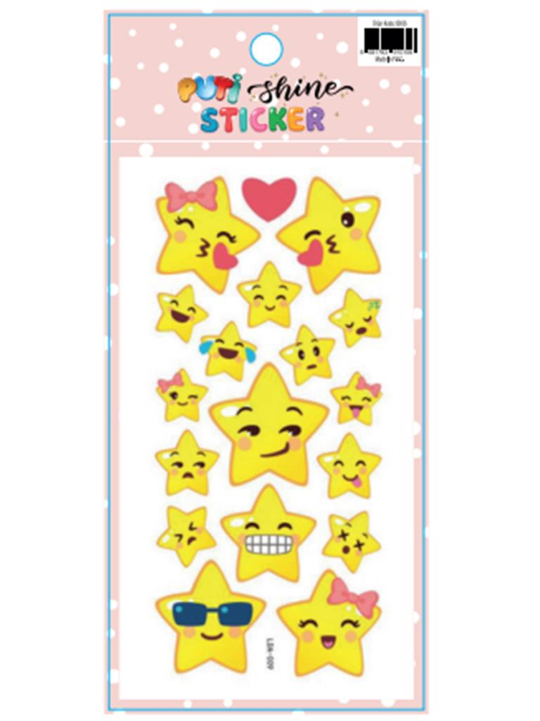 PUTI SHINE STICKER - YILDIZ GULEN YUZLER 2