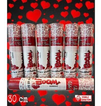 NEDI  FIESTA KONFETI 30cm KALPLI KIRMIZI BK-004