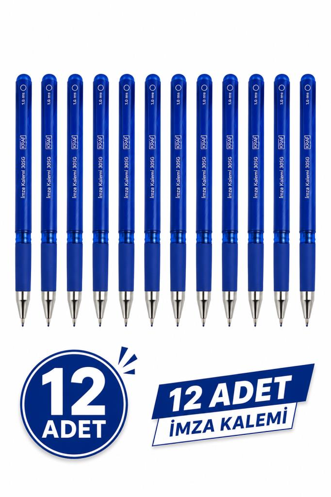 KRAF IMZA KALEMI 1.0 mm SIGN PEN 302 MAVI 12 LI