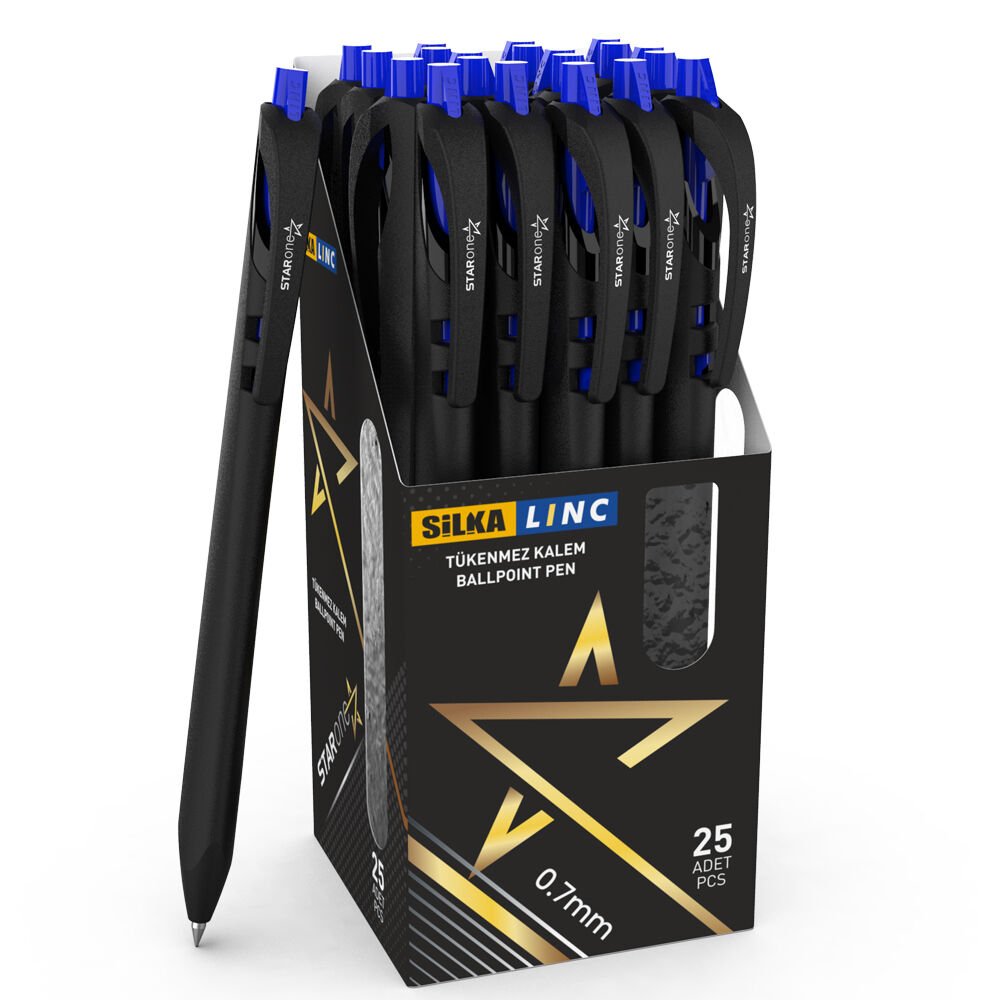 Silka Linc Starone Mavi Tükenmez Kalem 0.7 mm – Orta Uç – 25’li Kutu