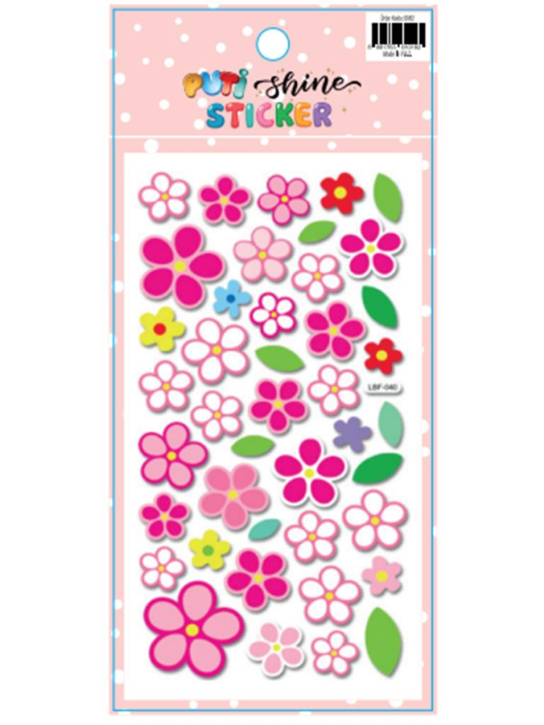PUTI SHINE STICKER - CICEKLER