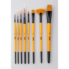 Pebeo Dayanıklı Sentetik Kıl Yuvarlak Uçlu Fırça Seti 8’li – Karışık Renk, Akrilik & Sulu Boya Uyumlu NO:0-2-4-6-8-10-18-10
