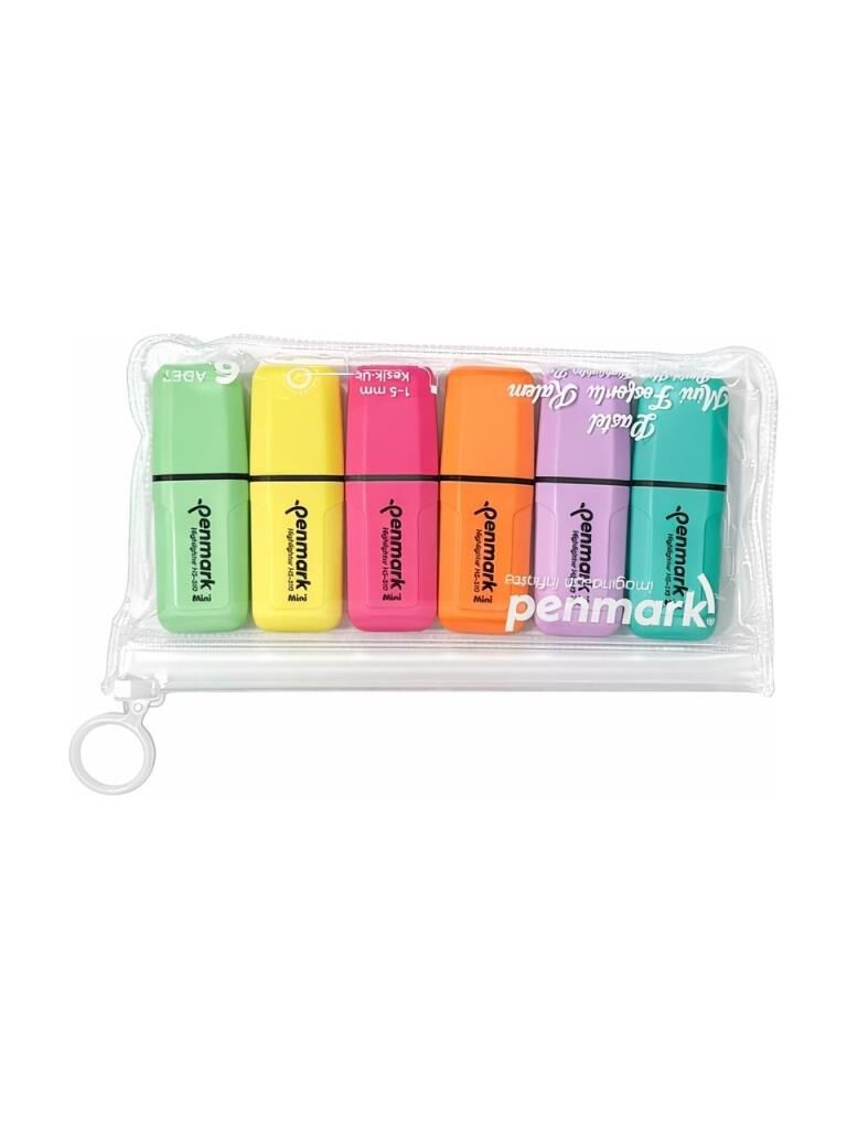 PENMARK FOSFORLU KALEM MINI PASTEL RENK 6 LI HS510
