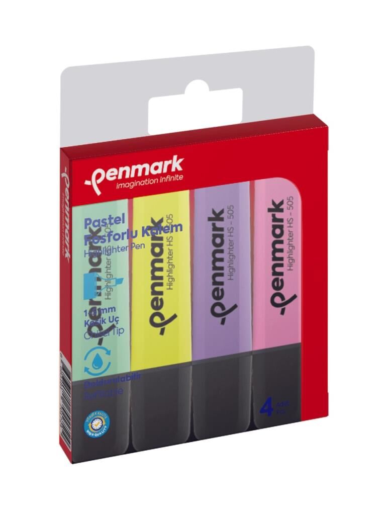 PENMARK FOSFORLU KALEM SET PASTEL 4 LU HS 505 4P