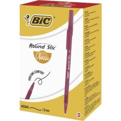 BIC ROUND STICK TUKENMEZ KALEM KIRMIZI 1.0MM 60 LI