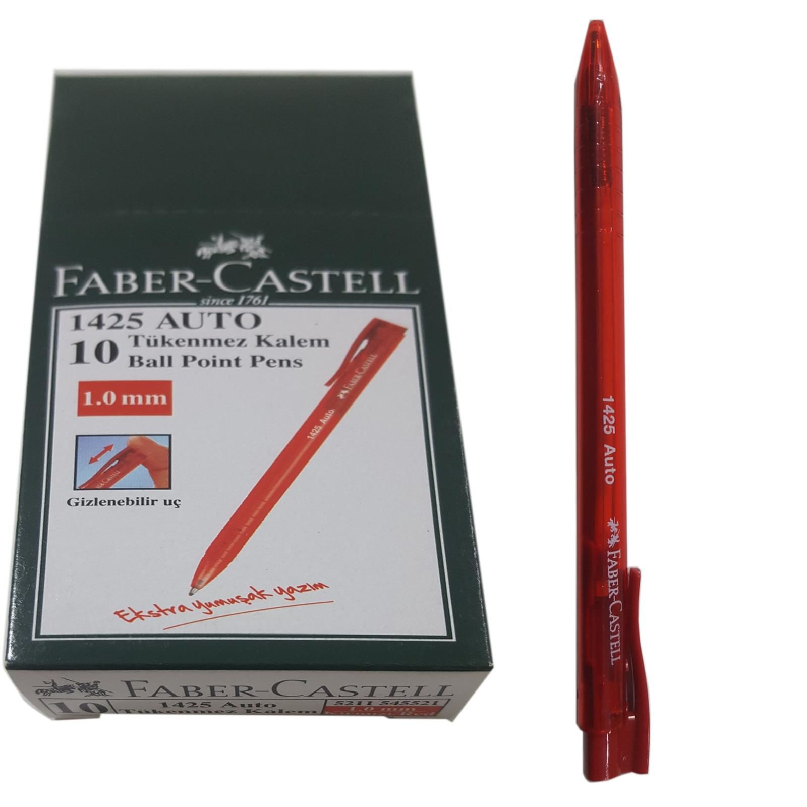 FABER CASTELL AUTO(1425) TUKENMEZ KALEM KRMZI 10LU