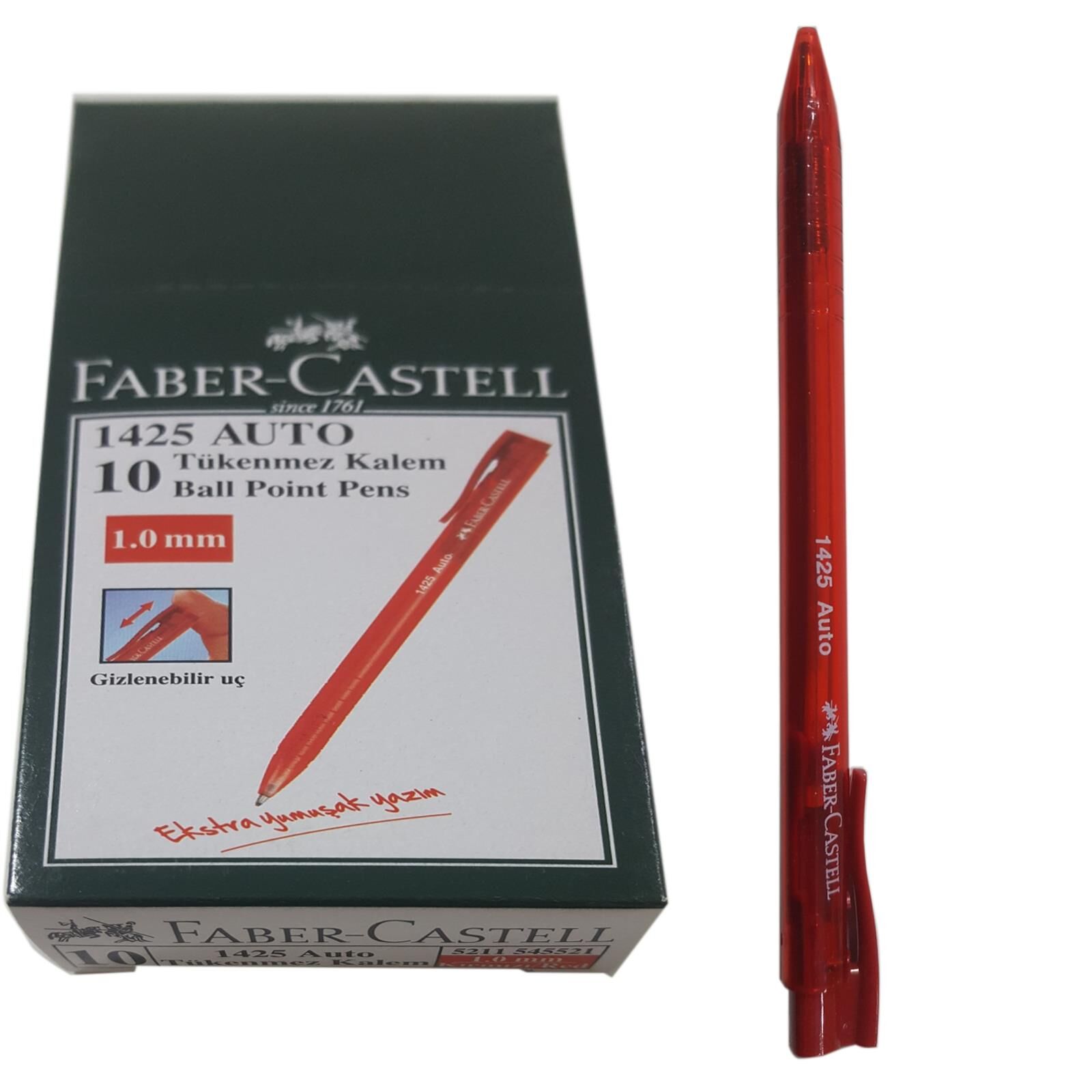 FABER CASTELL AUTO(1425) TUKENMEZ KALEM KRMZI 10LU