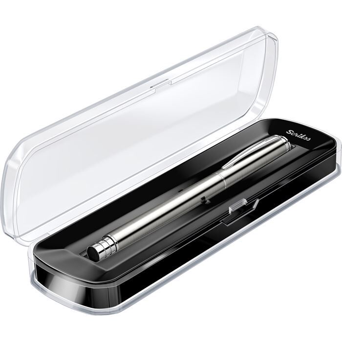 Scrikss 64 Roller Kalem Krom Safety Roller 0.7 mm Mavi Refil Özel Kristal Kutulu