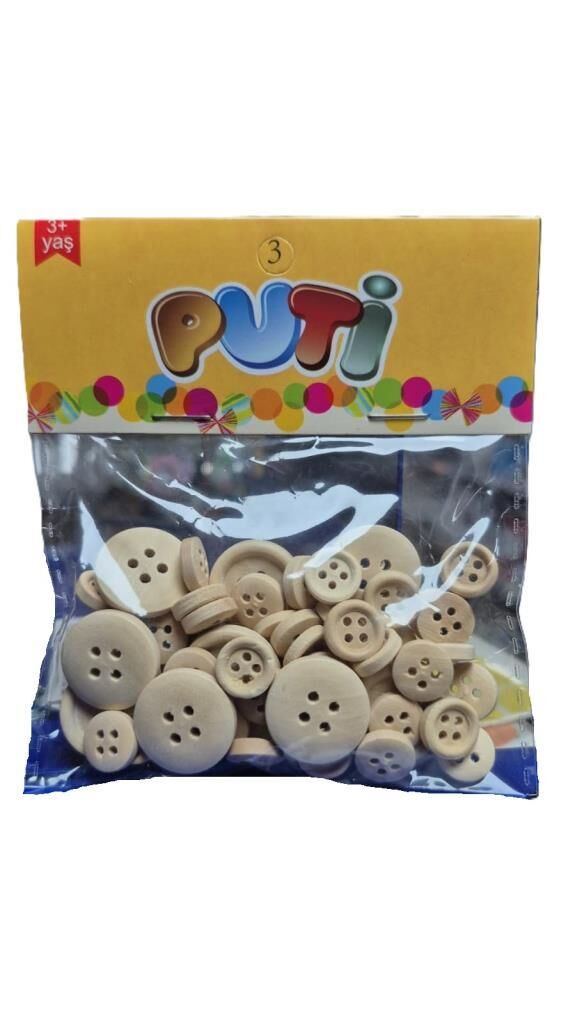 PUTI NATUREL AHSAP DUGME 60 LI (11158)