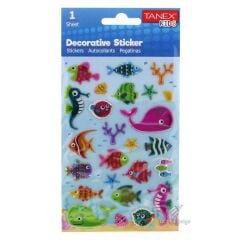 TANEX TNX-25048 PUFFY DENIZ HAYVANLARI STICKER