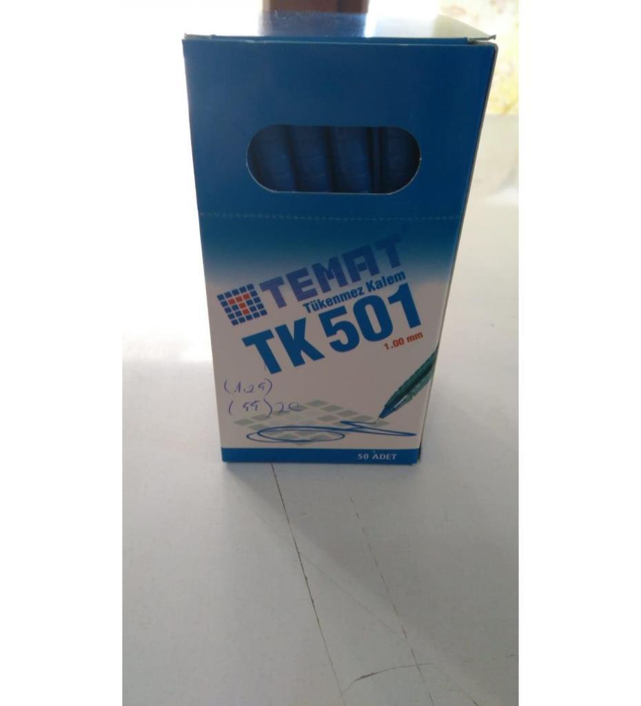 TEMAT TUKENMEZ KALEM MAVI 50 LI KUTU (TK501)