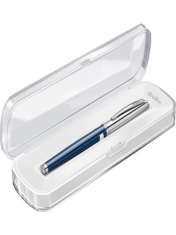 Scrikss Metropolis 800K Roller Kalem Yarı Krom Lacivert – Lake Gövde, Safety Refil