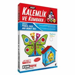 KUMTOYS AHSAP KALEMLIK VE KUMBARA SETI RED-KM5304