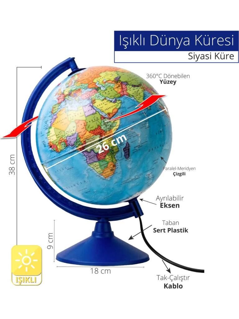GURBUZ KURE 26cm.ISIKLI SIYASI (47303)