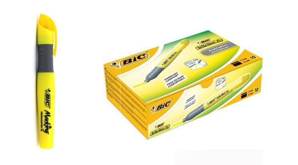 BIC FOSFORLU KALEM BRITE LINER XL SARI 10LU KUTU