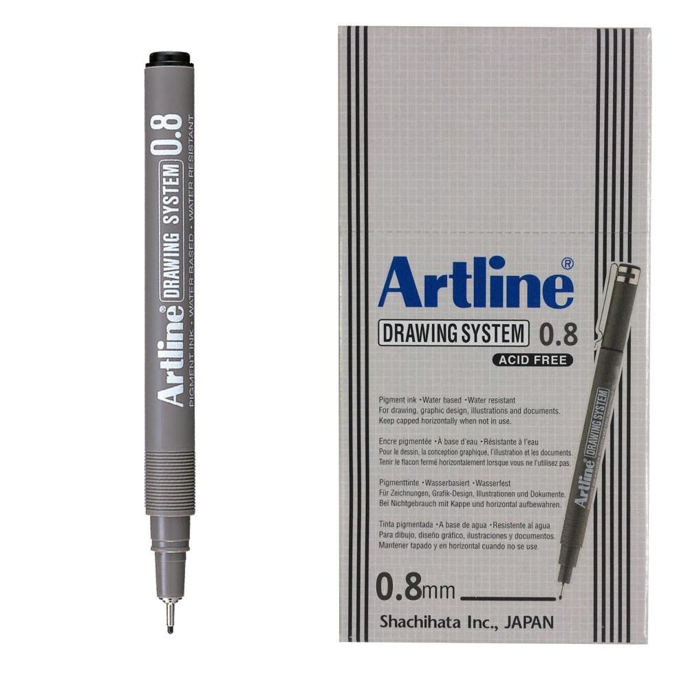 ARTLINE CIZIM KALEMI 08mm SIYAH 12LI KUTU (238)