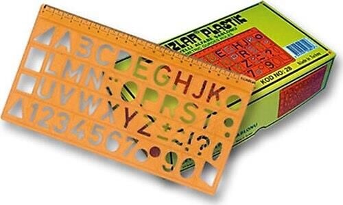 YILDIZLAR HARF SABLONU CETVELLI GENIS 22CM (028)