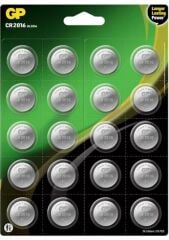 GP CR2016 3V Lityum Düğme Pil 20’li Kart (DL2016 / 2016 Uyumlu)