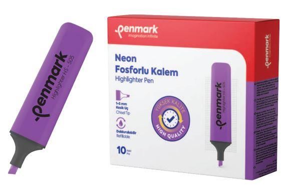 PENMARK FOSFORLU KALEM NEON LILA 10 LU HS 505 05