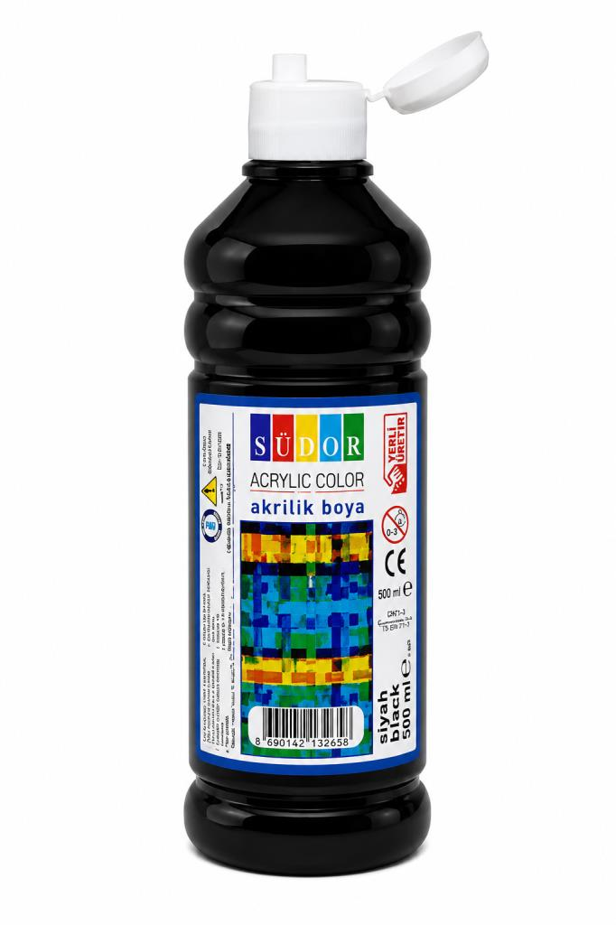 MASIS/SUDOR AKRILIK BOYA 500ML SIYAH