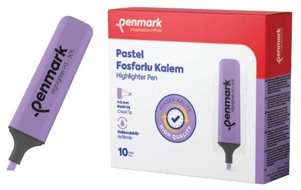 PENMARK FOSFORLU KALEM PASTEL LAVANTA 10LU 505