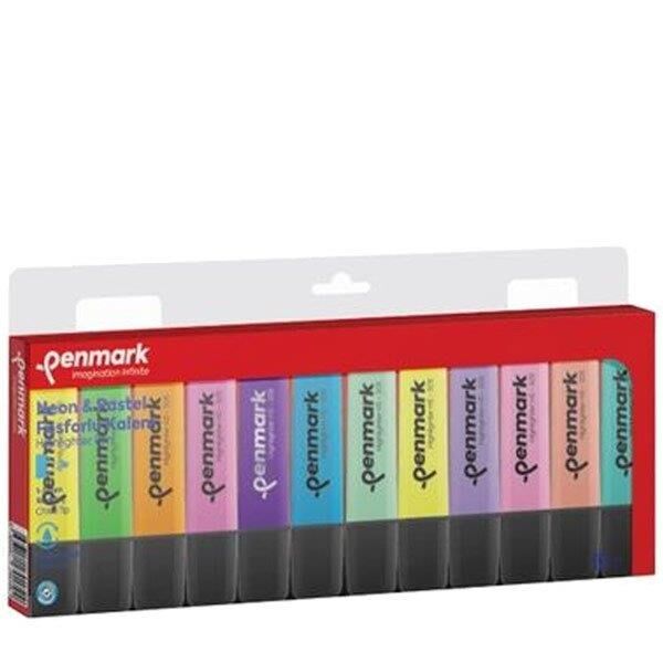 PENMARK FOSFORLU KALEM SET 6 PASTEL+6 NEON 12 LI