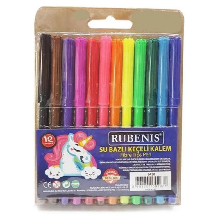 RUBENIS SU BAZLI KECELI KALEM 12 RENK (6450)