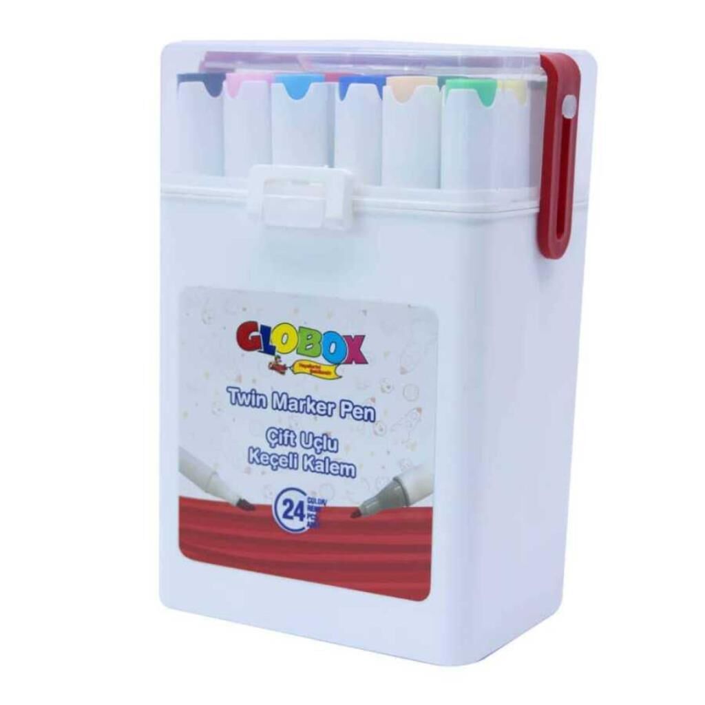 GLOBOX KECELI KALEM CIFT UCLU 24 LU (3682)