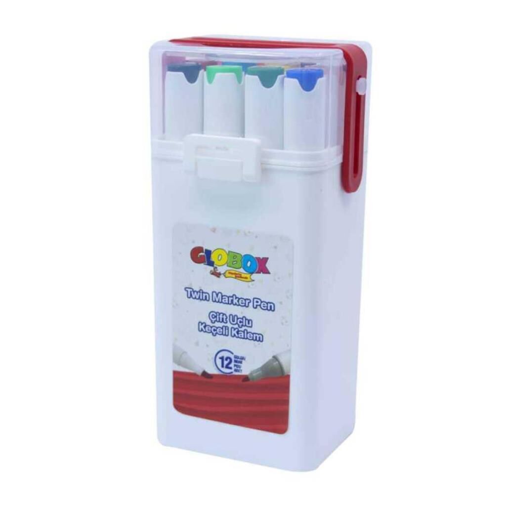 GLOBOX KECELI KALEM CIFT UCLU 12 LI (2908)