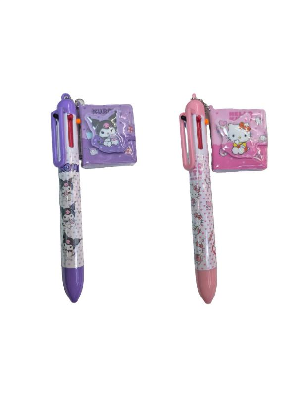 KUROMI HELLO KITTY TUKENMEZ KALEM 6 RENKLI DEFTER